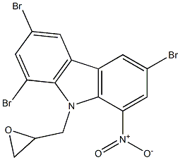 1,3,6-tribromo-8-nitro-9-(oxiran-2-ylmethyl)-9H-carbazole Struktur