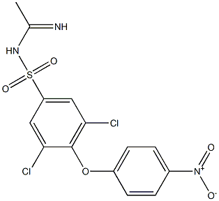 N1-ethanimidoyl-3,5-dichloro-4-(4-nitrophenoxy)benzene-1-sulfonamide Struktur