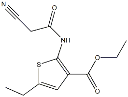 ethyl 2-[(2-cyanoacetyl)amino]-5-ethylthiophene-3-carboxylate Struktur