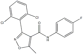 N4-(4-fluorophenyl)-3-(2,6-dichlorophenyl)-5-methyl-4-isoxazolecarboxamide Struktur