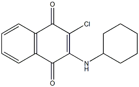 2-chloro-3-(cyclohexylamino)-1,4-dihydronaphthalene-1,4-dione Struktur