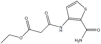 ethyl 3-{[2-(aminocarbonyl)-3-thienyl]amino}-3-oxopropanoate Struktur