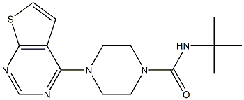 N1-(tert-butyl)-4-thieno[2,3-d]pyrimidin-4-ylpiperazine-1-carboxamide Struktur