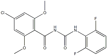 N-(4-chloro-2,6-dimethoxybenzoyl)-N'-(2,6-difluorophenyl)urea Struktur