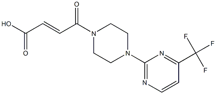 4-oxo-4-{4-[4-(trifluoromethyl)pyrimidin-2-yl]piperazino}but-2-enoic acid Struktur