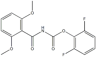 2,6-difluorophenyl N-(2,6-dimethoxybenzoyl)carbamate Struktur