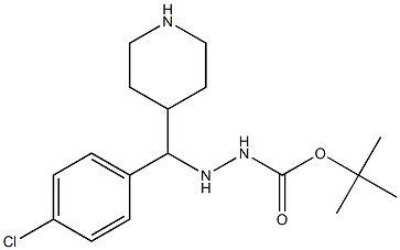 1-((4-chlorophenyl)(piperidin-4-yl)methyl)-2-tBoc-hydrazine Struktur