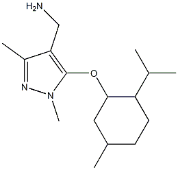 (1,3-dimethyl-5-{[5-methyl-2-(propan-2-yl)cyclohexyl]oxy}-1H-pyrazol-4-yl)methanamine Struktur