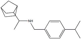 (1-{bicyclo[2.2.1]heptan-2-yl}ethyl)({[4-(propan-2-yl)phenyl]methyl})amine Struktur