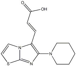 (2E)-3-(6-piperidin-1-ylimidazo[2,1-b][1,3]thiazol-5-yl)acrylic acid Struktur