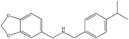 (2H-1,3-benzodioxol-5-ylmethyl)({[4-(propan-2-yl)phenyl]methyl})amine Struktur