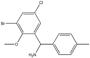 (3-bromo-5-chloro-2-methoxyphenyl)(4-methylphenyl)methanamine Struktur