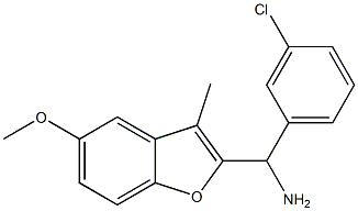 (3-chlorophenyl)(5-methoxy-3-methyl-1-benzofuran-2-yl)methanamine Struktur