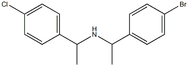 [1-(4-bromophenyl)ethyl][1-(4-chlorophenyl)ethyl]amine Struktur