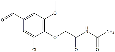 [2-(2-chloro-4-formyl-6-methoxyphenoxy)acetyl]urea Struktur