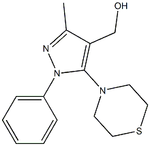 [3-methyl-1-phenyl-5-(thiomorpholin-4-yl)-1H-pyrazol-4-yl]methanol Struktur