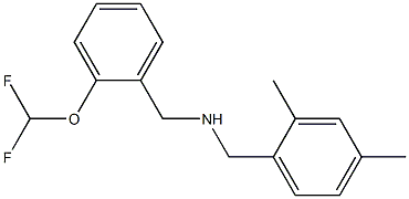 {[2-(difluoromethoxy)phenyl]methyl}[(2,4-dimethylphenyl)methyl]amine Structure