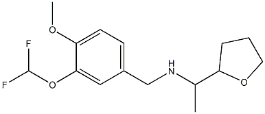 {[3-(difluoromethoxy)-4-methoxyphenyl]methyl}[1-(oxolan-2-yl)ethyl]amine Struktur