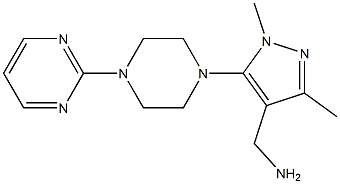 {1,3-dimethyl-5-[4-(pyrimidin-2-yl)piperazin-1-yl]-1H-pyrazol-4-yl}methanamine Struktur