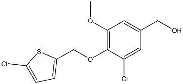 {3-chloro-4-[(5-chlorothiophen-2-yl)methoxy]-5-methoxyphenyl}methanol Struktur