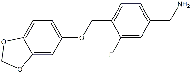 {4-[(2H-1,3-benzodioxol-5-yloxy)methyl]-3-fluorophenyl}methanamine Struktur