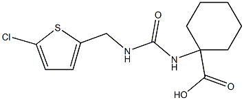 1-({[(5-chlorothiophen-2-yl)methyl]carbamoyl}amino)cyclohexane-1-carboxylic acid Struktur