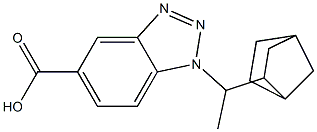 1-(1-{bicyclo[2.2.1]heptan-2-yl}ethyl)-1H-1,2,3-benzotriazole-5-carboxylic acid Struktur