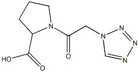 1-(1H-tetrazol-1-ylacetyl)pyrrolidine-2-carboxylic acid Struktur