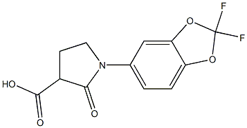 1-(2,2-difluoro-1,3-benzodioxol-5-yl)-2-oxopyrrolidine-3-carboxylic acid Struktur