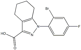 1-(2-bromo-4-fluorophenyl)-4,5,6,7-tetrahydro-1H-indazole-3-carboxylic acid Struktur