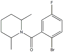 1-(2-bromo-5-fluorobenzoyl)-2,6-dimethylpiperidine Struktur