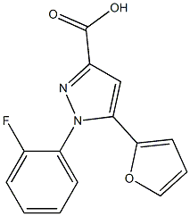 1-(2-fluorophenyl)-5-(furan-2-yl)-1H-pyrazole-3-carboxylic acid Struktur