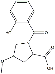 1-(2-hydroxybenzoyl)-4-methoxypyrrolidine-2-carboxylic acid Struktur