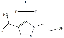 1-(2-hydroxyethyl)-5-(trifluoromethyl)-1H-pyrazole-4-carboxylic acid Struktur