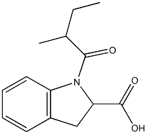 1-(2-methylbutanoyl)-2,3-dihydro-1H-indole-2-carboxylic acid Struktur