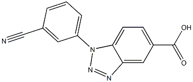 1-(3-cyanophenyl)-1H-1,2,3-benzotriazole-5-carboxylic acid Struktur