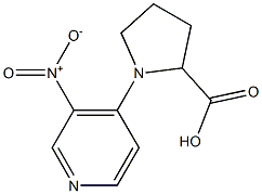 1-(3-nitropyridin-4-yl)pyrrolidine-2-carboxylic acid Struktur