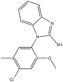 1-(4-chloro-2-methoxy-5-methylphenyl)-1H-1,3-benzodiazole-2-thiol Struktur