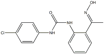 1-(4-chlorophenyl)-3-{2-[1-(hydroxyimino)ethyl]phenyl}urea Struktur