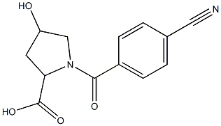 1-(4-cyanobenzoyl)-4-hydroxypyrrolidine-2-carboxylic acid Struktur