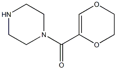 1-(5,6-dihydro-1,4-dioxin-2-ylcarbonyl)piperazine Struktur