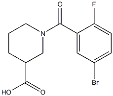 1-(5-bromo-2-fluorobenzoyl)piperidine-3-carboxylic acid Struktur