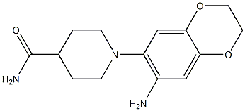 1-(7-amino-2,3-dihydro-1,4-benzodioxin-6-yl)piperidine-4-carboxamide Struktur