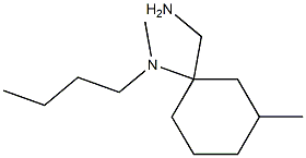 1-(aminomethyl)-N-butyl-N,3-dimethylcyclohexan-1-amine Struktur