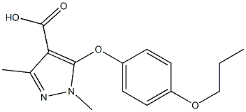 1,3-dimethyl-5-(4-propoxyphenoxy)-1H-pyrazole-4-carboxylic acid Struktur