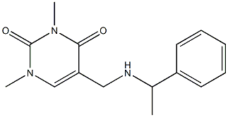 1,3-dimethyl-5-{[(1-phenylethyl)amino]methyl}-1,2,3,4-tetrahydropyrimidine-2,4-dione Struktur