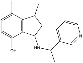 1,7-dimethyl-3-{[1-(pyridin-3-yl)ethyl]amino}-2,3-dihydro-1H-inden-4-ol Struktur