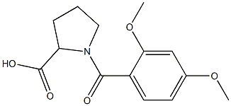 1-[(2,4-dimethoxyphenyl)carbonyl]pyrrolidine-2-carboxylic acid Struktur