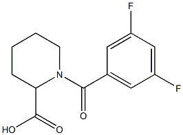 1-[(3,5-difluorophenyl)carbonyl]piperidine-2-carboxylic acid Struktur