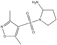 1-[(3,5-dimethyl-1,2-oxazole-4-)sulfonyl]pyrrolidin-2-amine Struktur